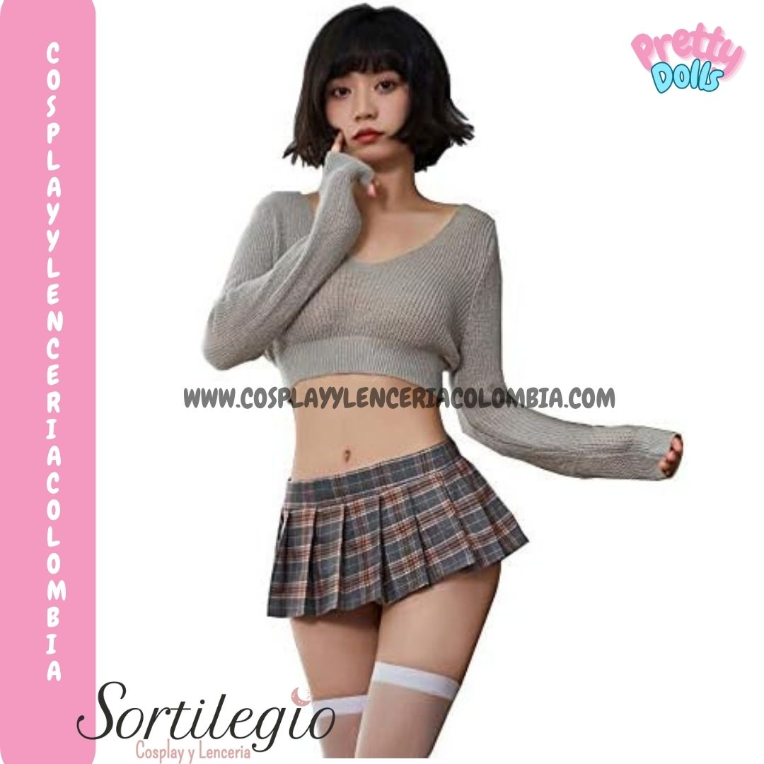 Uniforme colegiala Gris Tejido